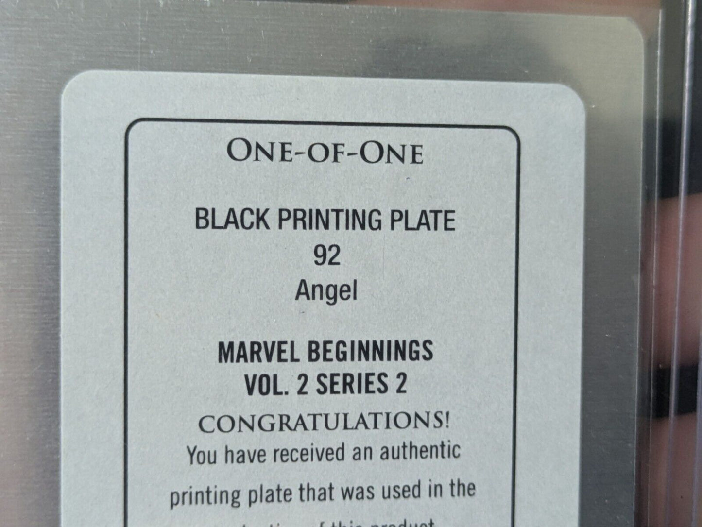 Black Printing Plate 1/1 ANGEL | Upper Deck Marvel Beginnings Vol.2 Ser.2