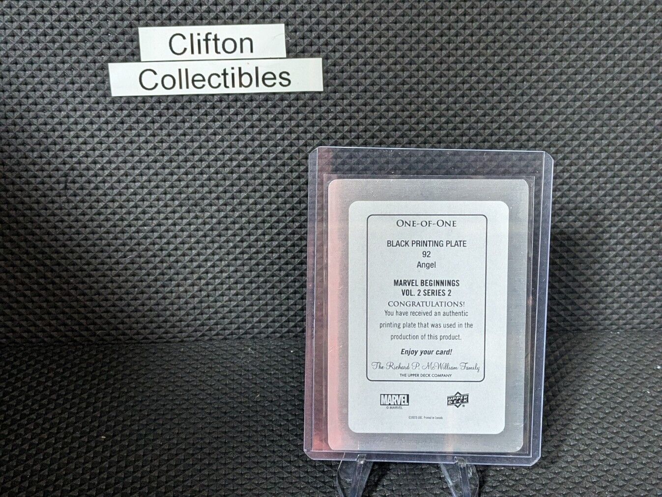 Black Printing Plate 1/1 ANGEL | Upper Deck Marvel Beginnings Vol.2 Ser.2
