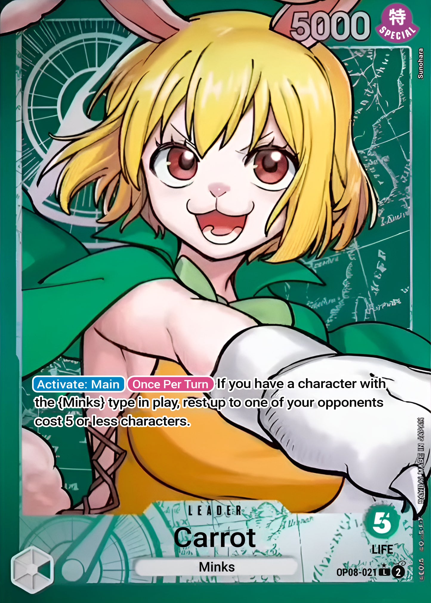 Carrot OP08-21 Leader Card Alternate Art | One Piece Card Game