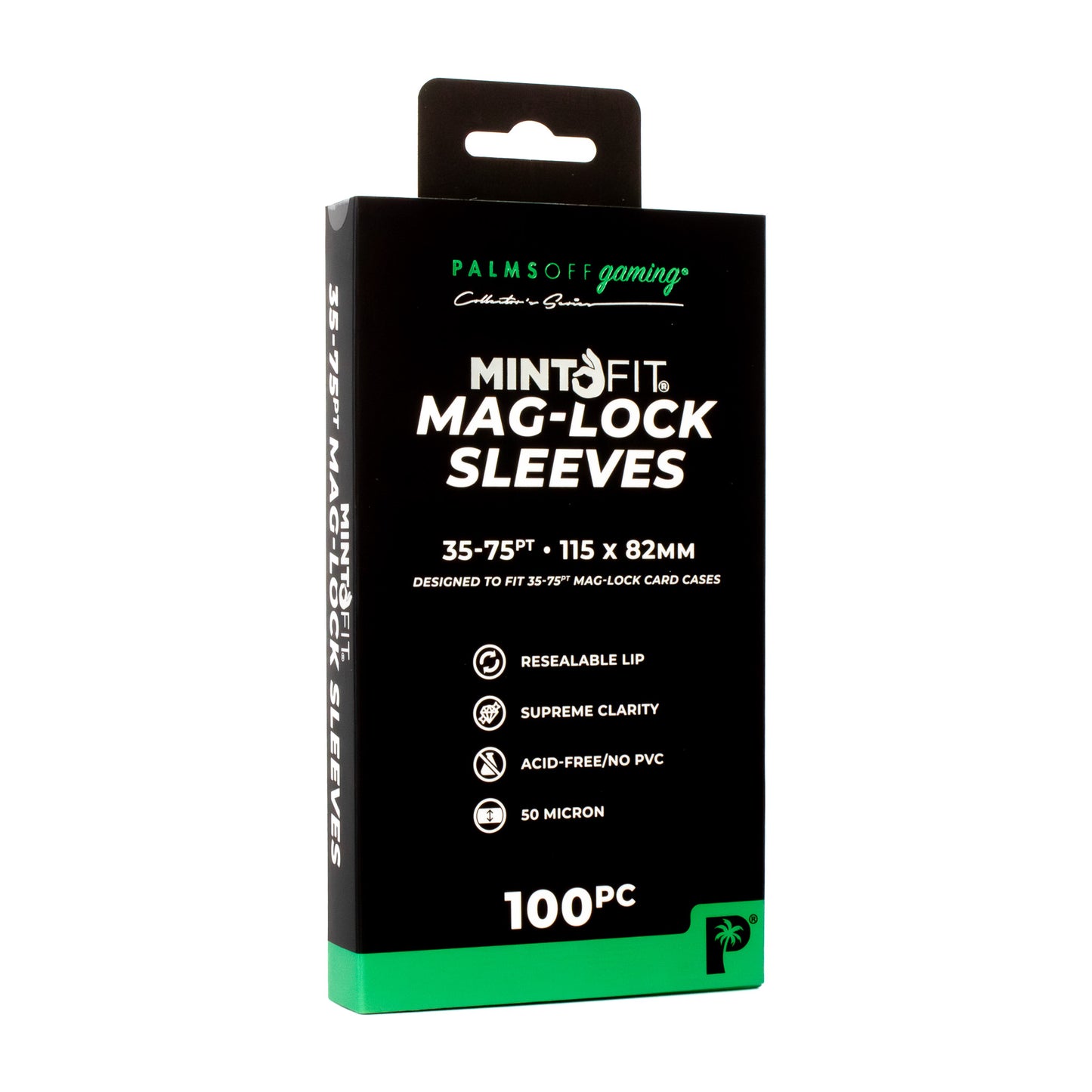 Palms Off Gaming - MintFit Mag-Lock Card Case Sleeves (35pt-75pt) - 100pc
