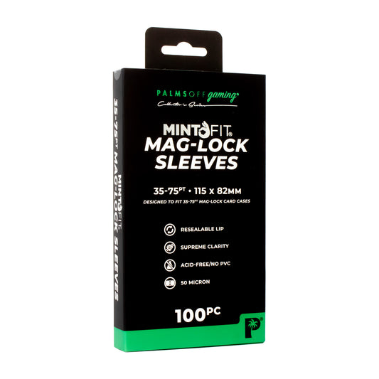 Palms Off Gaming - MintFit Mag-Lock Card Case Sleeves (35pt-75pt) - 100pc